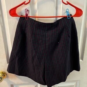 Plaid High Waist Women's Shorts